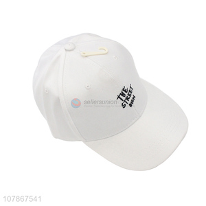 New arrival white embroidery baseball cap outdoor sports sun hat