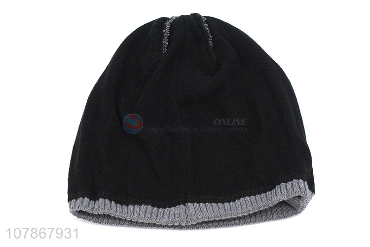 New arrival grey double-side knit hat woolen warm hat for men