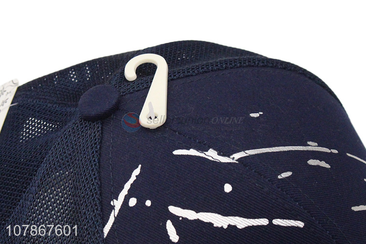 New graffiti style blue breathable baseball cap for children wholesale