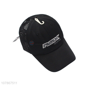 Creative mesh design black embroidery sports baseball cap