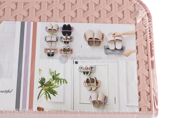 High quality adhesive wall mounted plastic slippers holder for home and hotel
