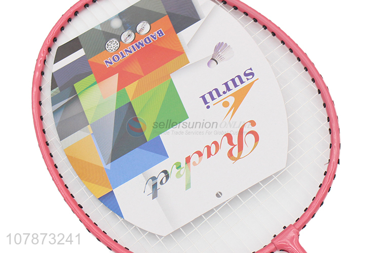 Creative design pink badminton racket set for outdoor sports