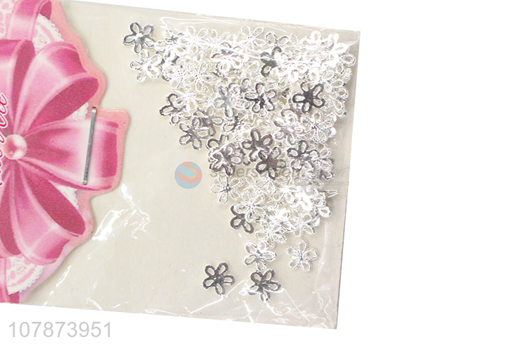 High quality silver hollow cherry blossom decoration nail art metal decoration