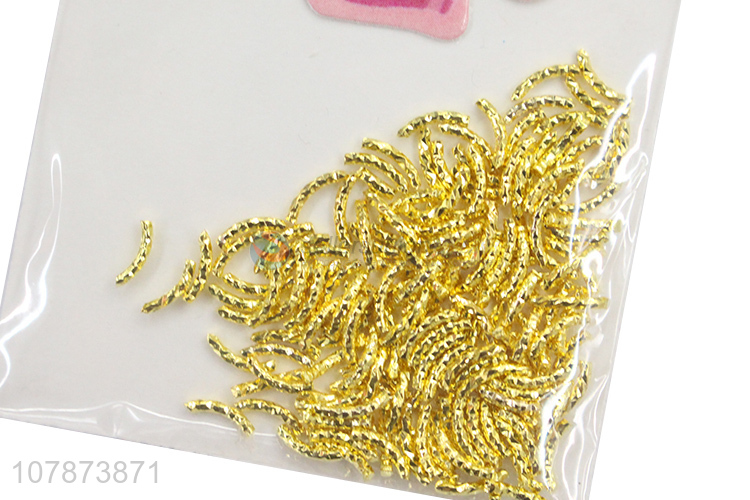 Factory direct sale golden nail art drill metal patch decoration
