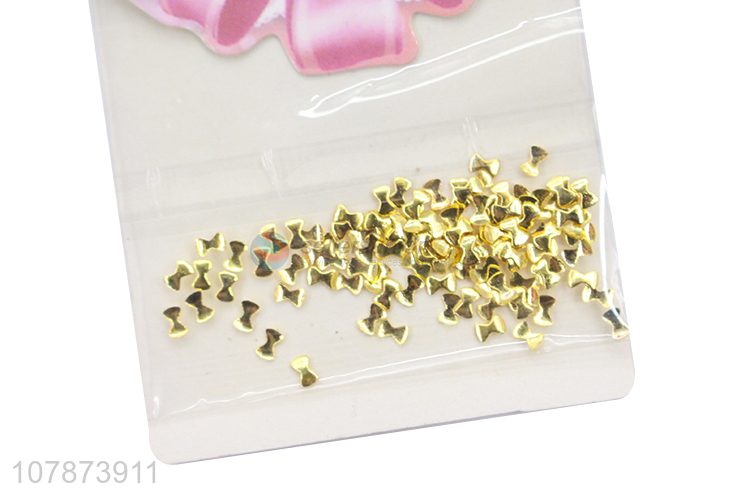 Newest Arrival Golden Mini Bow Metal Nail Diamonds Wholesale