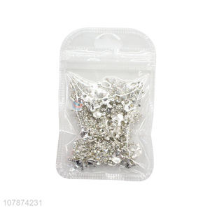 Hot Sale Silver Mini Metal Accessories Rhinestone Nail Art DIY Accessories