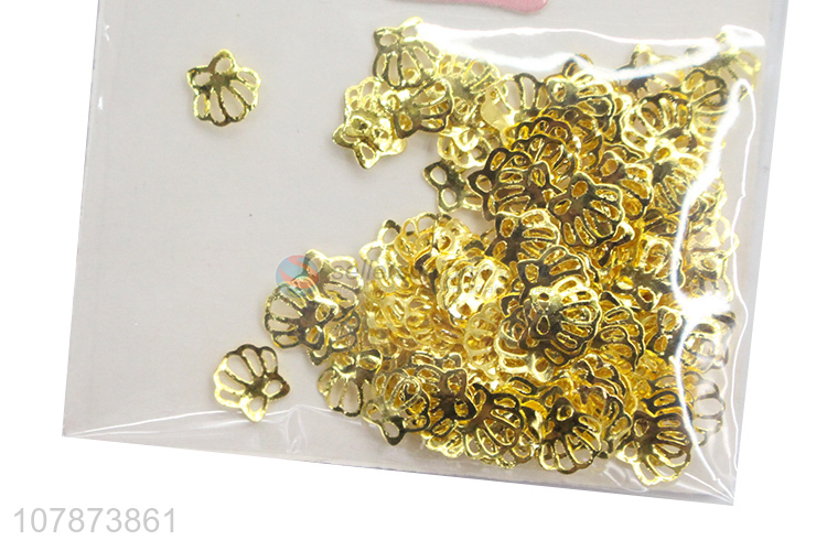 New golden hollow patch metal shell for ladies nail DIY jewelry