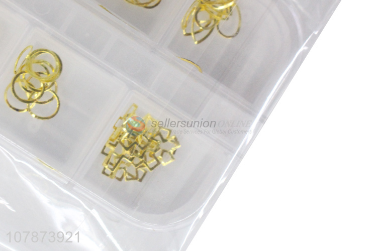New arrival golden multi-style hollow nail art decoration sticker set
