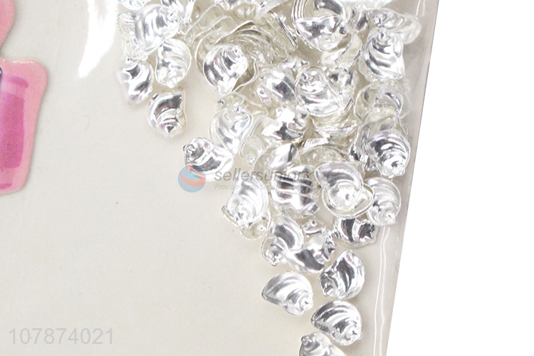 New design silver conch nail art drill DIY metal accessories