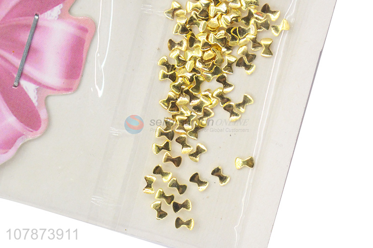 Newest Arrival Golden Mini Bow Metal Nail Diamonds Wholesale