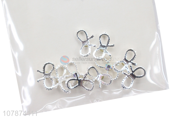 China factory wholesale silver bow metal nail decoration