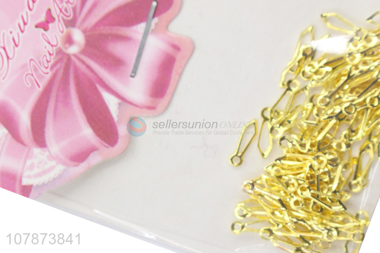 Wholesale Golden Hollow Mini Bow Tie Metal Nail Art DIY Jewelry