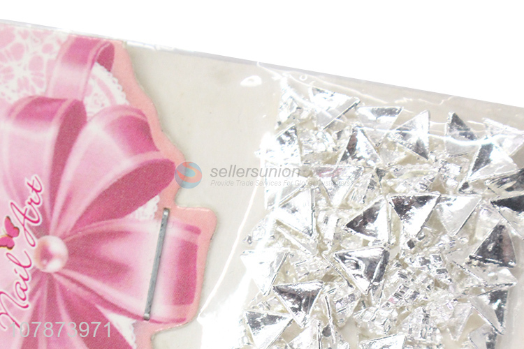Hot selling silver triangle nail art decoration accessories wholesale