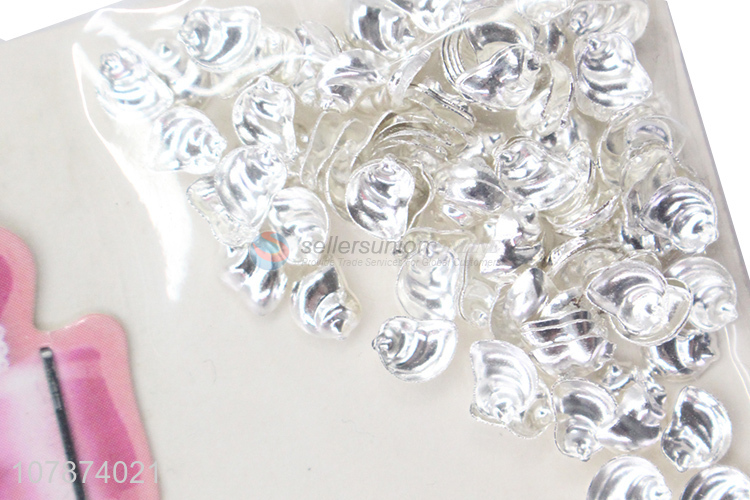 New design silver conch nail art drill DIY metal accessories