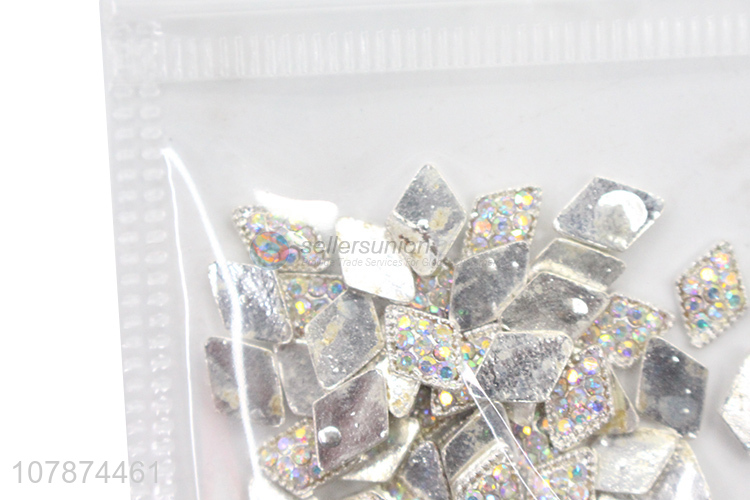 Factory direct sale silver rhombus DIY nail art accessories decoration for ladies