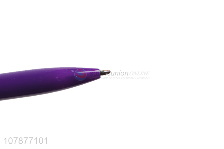 High Quality Purple Plastic Ballpoint Pen Christmas Bell Craft Pen