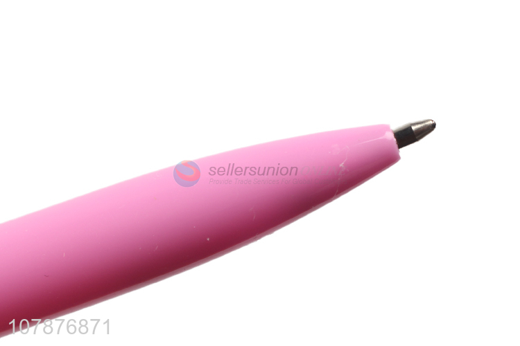 Yiwu Direct Sale Pink Plastic Pressing Writing Ballpoint Pen