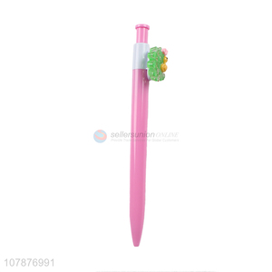 Creative peacock pink plastic pressing ballpoint pen wholesale