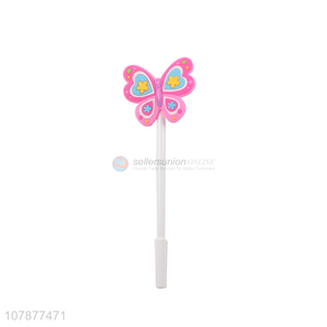 Yiwu direct sale cartoon butterfly office signature pen with lid