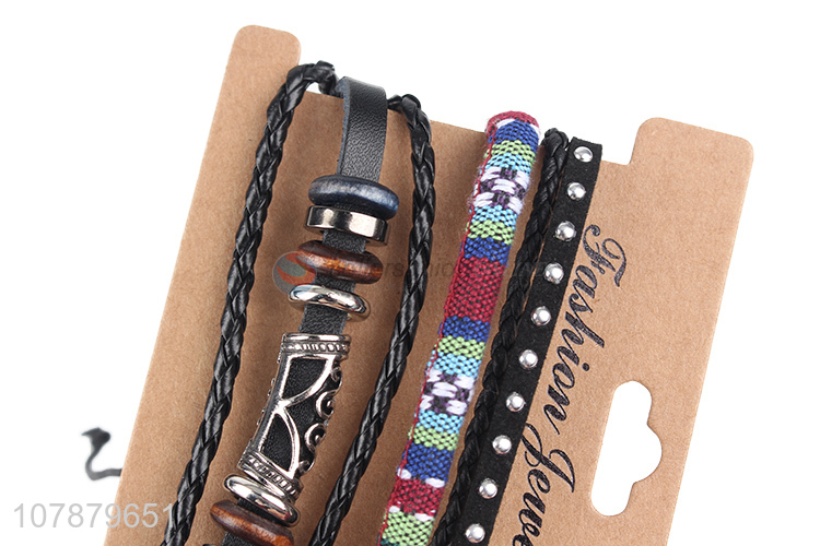 Hot sale fashion design handmade braided bracelet for jewelry