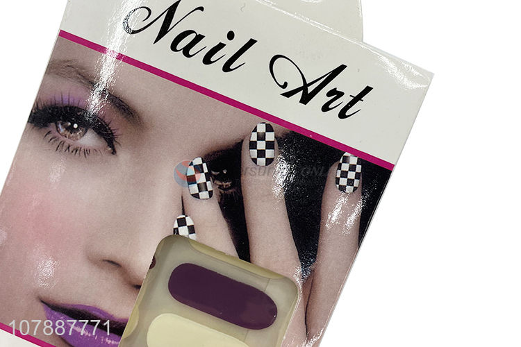 Yiwu wholesale solid color full cover nail stickers gel nail wraps