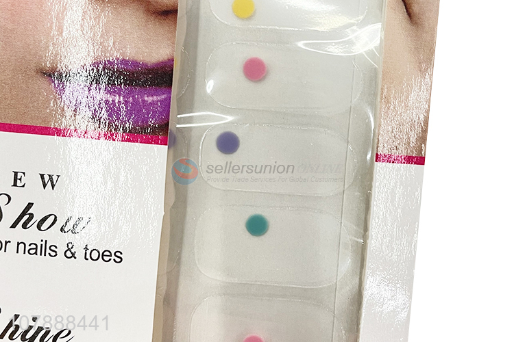 China manufacturer colorful dots nail polish strips nail decals