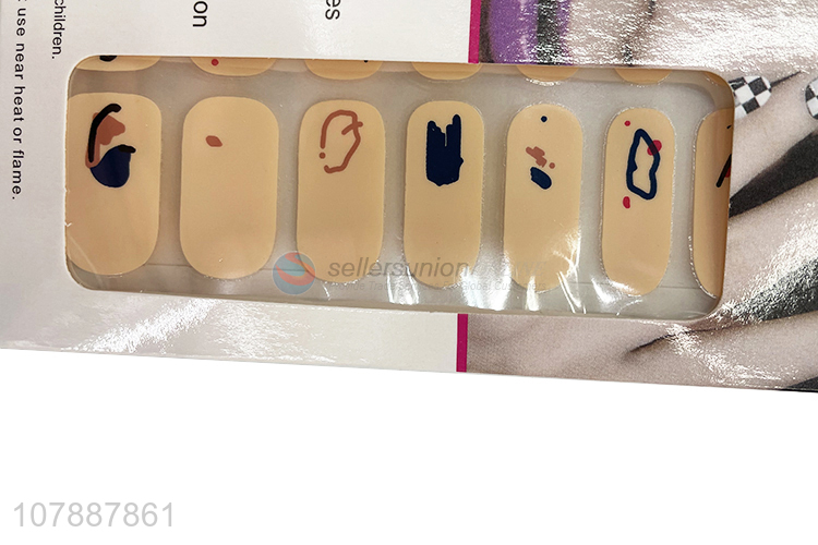 Hot selling creative graffiti gel nail sticker fingernail wraps