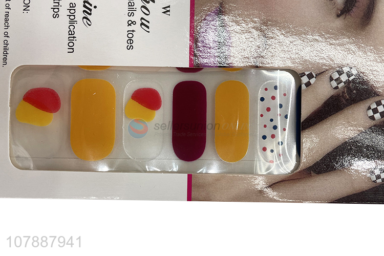 China factory mixed color full cover long lasting nail polish strips