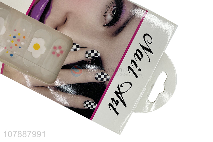 Low price cute flower pattern nail wraps for women and girls