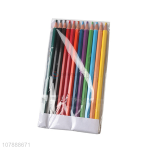 Hot selling kids stationery 12 pieces water-soluble wooden colored pencils
