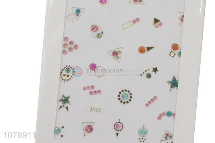 Creative retro style ladies multicolor paper nail stickers set