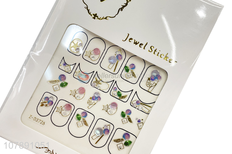 High quality DIY nail art stickers with drill decoration for ladies