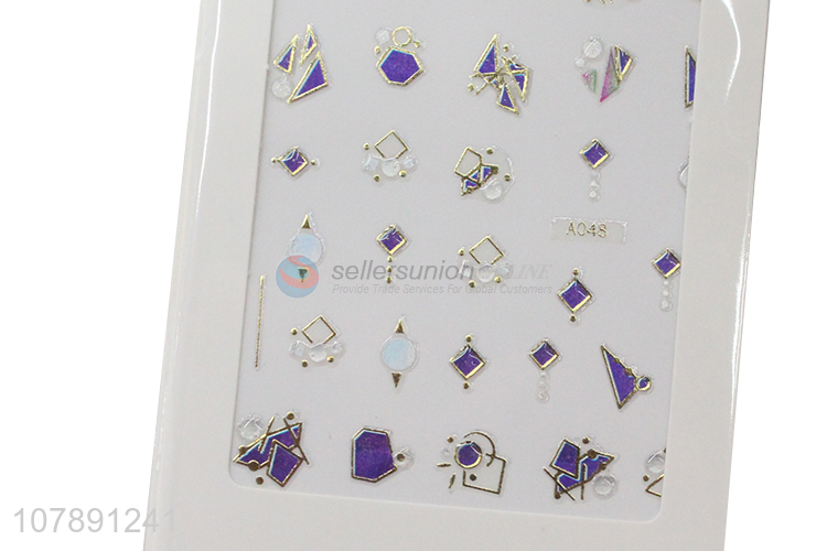 New Arrival Purple DIY Paper Decoration Nail Sticker For Ladies