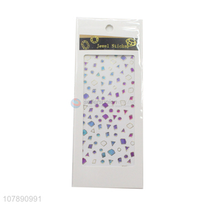 Wholesale multi-color creative mini geometric nail stickers for ladies