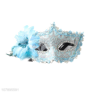 Factory price blue delicate design half face masquerade mask