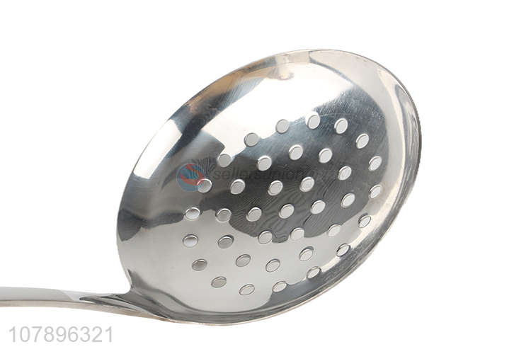 Hot sale silver stainless steel long handle hot pot colander