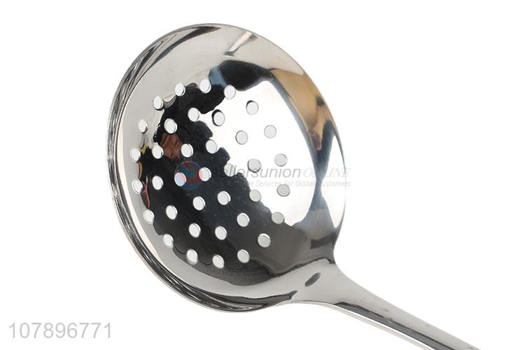 Hot selling silver long handle stainless steel hot pot colander