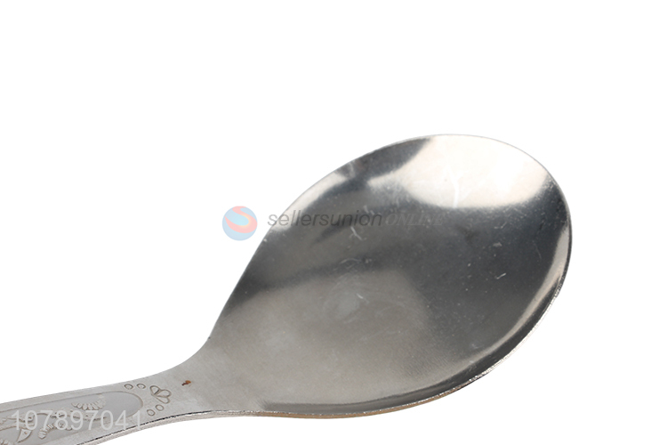 Hot selling silver stainless steel short handle rice spoon