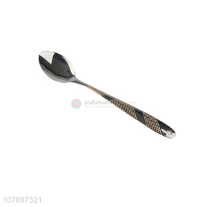 High quality silver stainless steel long handle ponited spoon