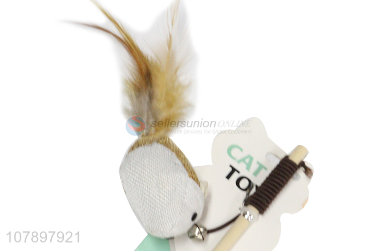 Hot selling interactive cat teaser toy wand cat teasing feather toy