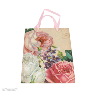 Hot sale retro white cardboard printing Valentine's Day paper bag