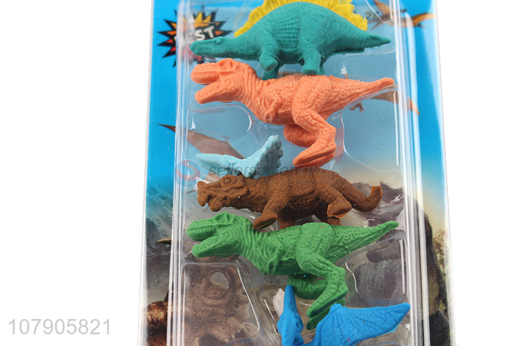 Creative Design 5 Pieces Imitation Dinosaur Students Erasers Set