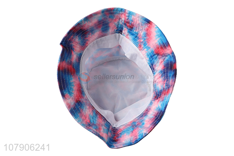 Hot sale fashion tie dye embroidery floppy bucket hat fisherman hat