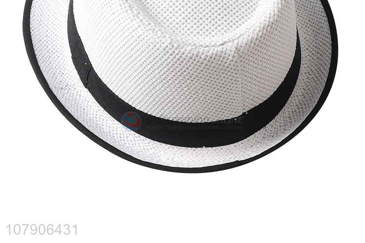 Hot sale casual summer paper straw hat beach fedora hat for men