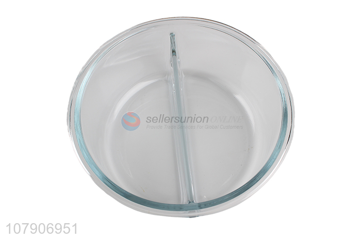 New product round durable glass partition fresh-keeping bowl