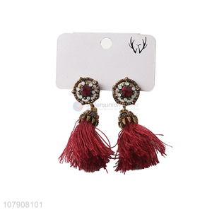 Popular product chinese style red tassel earrings for jewelry