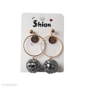 Good price fashion design circle pendant drop earrings