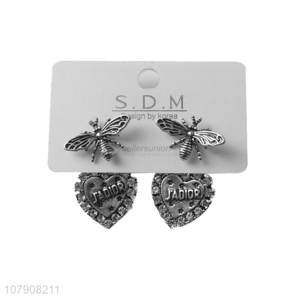 Hot products silver heart shape pendant earrings for jewelry