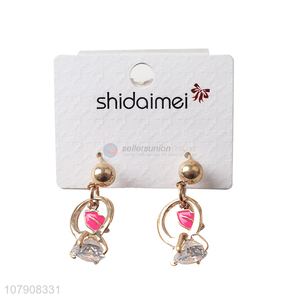 Low price durable metal fashion lady earrings stud jewelry wholesale