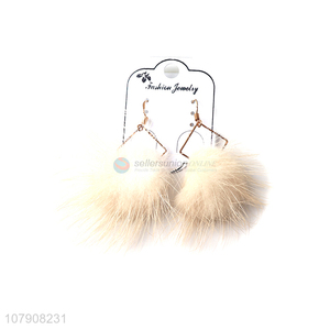 Factory price fashion products plush ball women earrings wholesale